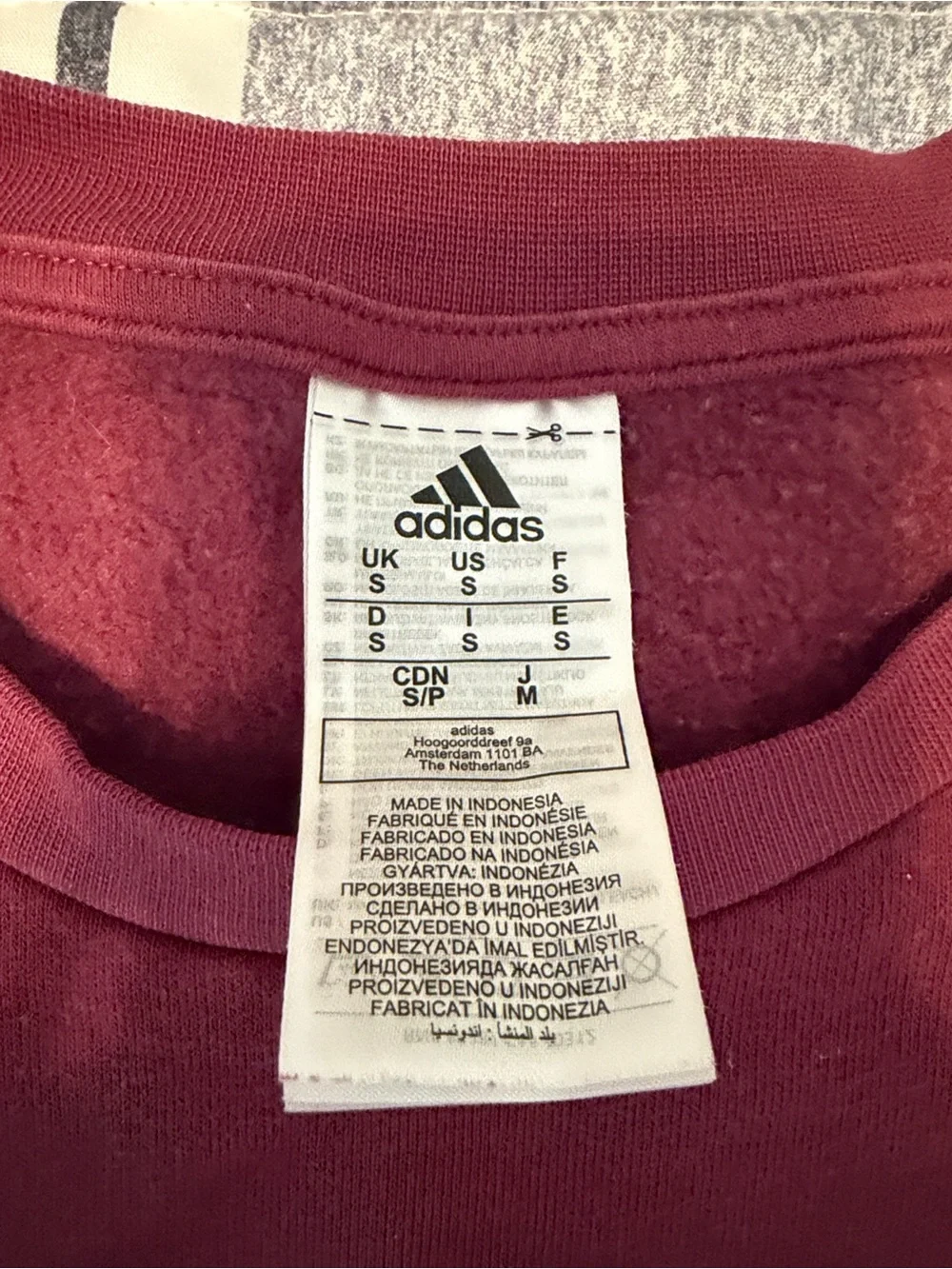 adidas Men's Crewneck Sweatshirt - Burgundy with Black Logo